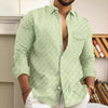 Roniel - Camicia da uomo con motivo a quadri e taschino sul petto