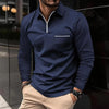 Jefferson - Heren Effen Rits Kraag Borstzak Lange Mouw Polo voor Moderne Comfort