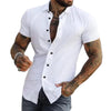 Karbo - Heren Effen Kraag Korte Mouw Sport Fitness Shirt