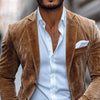 Nikolai - Moda Uomo Scamosciato Tinta Unita Rever a Lancia Due Bottoni Blazer Casual