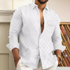 Roniel - Camicia da uomo con motivo a quadri e taschino sul petto
