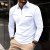 Jefferson - Heren Effen Rits Kraag Borstzak Lange Mouw Polo voor Moderne Comfort