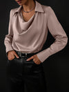ModeParisienne® Monica | Camicia a Collo Alto a Manica Lunga a Colore Pieno