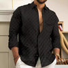 Roniel - Camicia da uomo con motivo a quadri e taschino sul petto