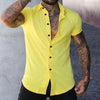 Karbo - Heren Effen Kraag Korte Mouw Sport Fitness Shirt