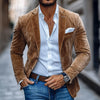 Nikolai - Moda Uomo Scamosciato Tinta Unita Rever a Lancia Due Bottoni Blazer Casual