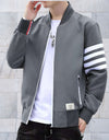 Argento - Giacca uniforme casual con collo alto e chiusura lampo continua