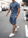 Casual Heren Outfit - Renos | Casual Heren Outfit - Blauw - S - Zarandi Amsterdam