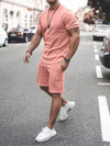 Casual Heren Outfit - Renos | Casual Heren Outfit - Roze - S - Zarandi Amsterdam