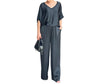 Elegante, Glanzende Tweedelige Set met Oversized V - Hals - ModeParisienne® Elswina | Elegante, Glanzende Tweedelige Set met Oversized V - Hals - Zwart - S - Zarandi Amsterdam