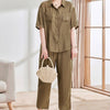 Minimalistische Chic Set - ModeParisienne® Liesbetha | Minimalistische Chic Set - Khaki - S - Zarandi Amsterdam