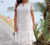 ModeParisienne® Renilde | Witte Bloemenjurk met Cut-Out Details
