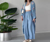 Dames Casual Delicate Bloem Lange Cardigan en Broek Set - ModeParisienne® Jinthe | Dames Casual Delicate Bloem Lange Cardigan en Broek Set - Blauw - S - Zarandi Amsterdam