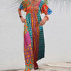 ModeParisienne® Romana | Vrouwen Bohemian Patches Kleurige Maxi-jurk