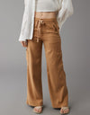 Linnen - Mix Wijde Cargo Broek - ModeParisienne® Maurelin | Linnen - Mix Wijde Cargo Broek - Bruin - S - Zarandi Amsterdam