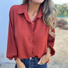 Elegante Knop - Up Blouse voor Warme Zomerse Dagen - ModeParisienne® Veronika | Elegante Knop - Up Blouse voor Warme Zomerse Dagen - Rood - S - Zarandi Amsterdam