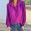 Elegante Knop - Up Blouse voor Warme Zomerse Dagen - ModeParisienne® Veronika | Elegante Knop - Up Blouse voor Warme Zomerse Dagen - Paars - S - Zarandi Amsterdam