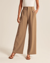 Hoge Taille Op Maat Gemaakte Wijde Broek - ModeParisienne® Lexilore | Hoge Taille Op Maat Gemaakte Wijde Broek - Bruin - S - Zarandi Amsterdam