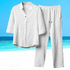 Lichtgewicht Heren Zomer Outfit Set - Roderan | Lichtgewicht Heren Zomer Outfit Set - Wit - S - Zarandi Amsterdam