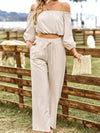 Relaxed Fit Twee - Delige Dames Set met Brede Pijpen - ModeParisienne® Jenine | Relaxed Fit Twee - Delige Dames Set met Brede Pijpen - Khaki - S - Zarandi Amsterdam