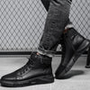 Black Boots™ |Zwarte warme leren laarzen