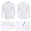 Heren casual linnen blouse | lange oprolmouw - Sorandi.nl