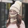 3 in 1 Winter Vrouwenmuts Sjaal Masker Set