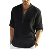 Heren casual linnen blouse | lange oprolmouw - Sorandi.nl